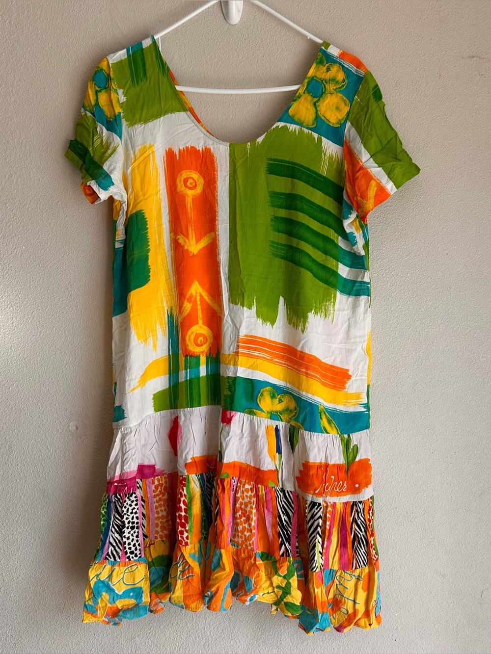 Jams World Mini Dress Women XL Flower Vibes Floral Y2K Bright Colorful Summer